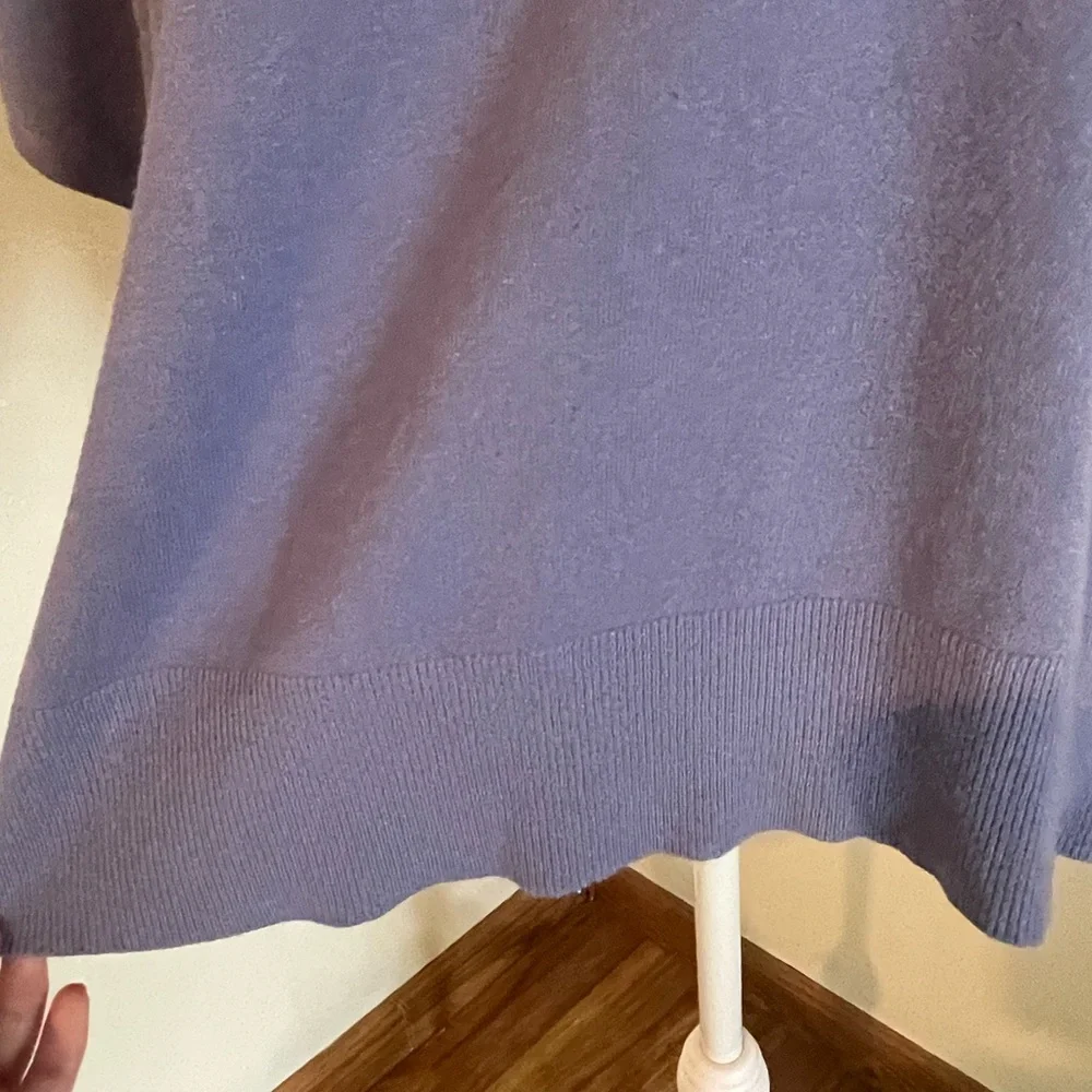 Lavender Sweater Short Sleeve Blouse - Picture 4 of 5